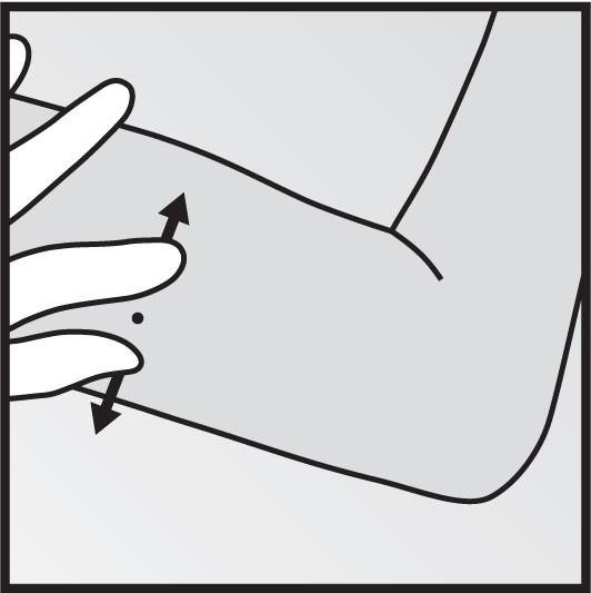 Ta bort det genomskinliga nålskyddet genom att skjuta det horisontellt i pilens riktning bort från nålen (Bild 3). Om nålskyddet inte lossnar lätt ska applikatorn inte användas.