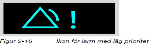 Omedelbar åtgärd krävs Ikon för larm med medelhög prioritet.