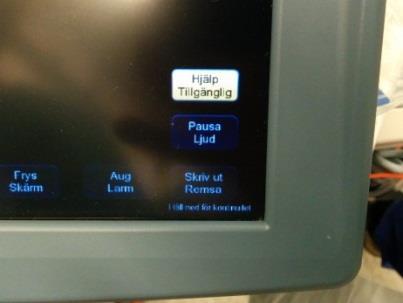 Vid larm visas den visuella larmsignalen på skärmens nedre vänstra del