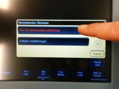När man trycker på denna ikon presenteras tillgänglig information om