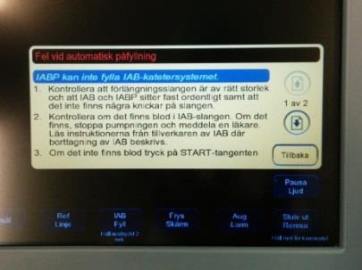 Larminformationen som presenteras är först larmets namn följt av orsak till larmet.