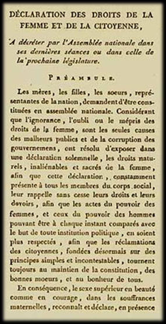 Deklarationen om kvinnans och medborgarinnans rättigheter (1791)