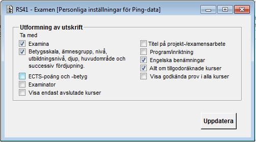 2015-06-27 20 (74) [RS41A04G] RS41A04G - Examen - [Personliga inställningar för Ping-data] Senast uppdaterad: 2012-12-10 Här kan du ändra dina personliga inställningar för visning av Ping-data.