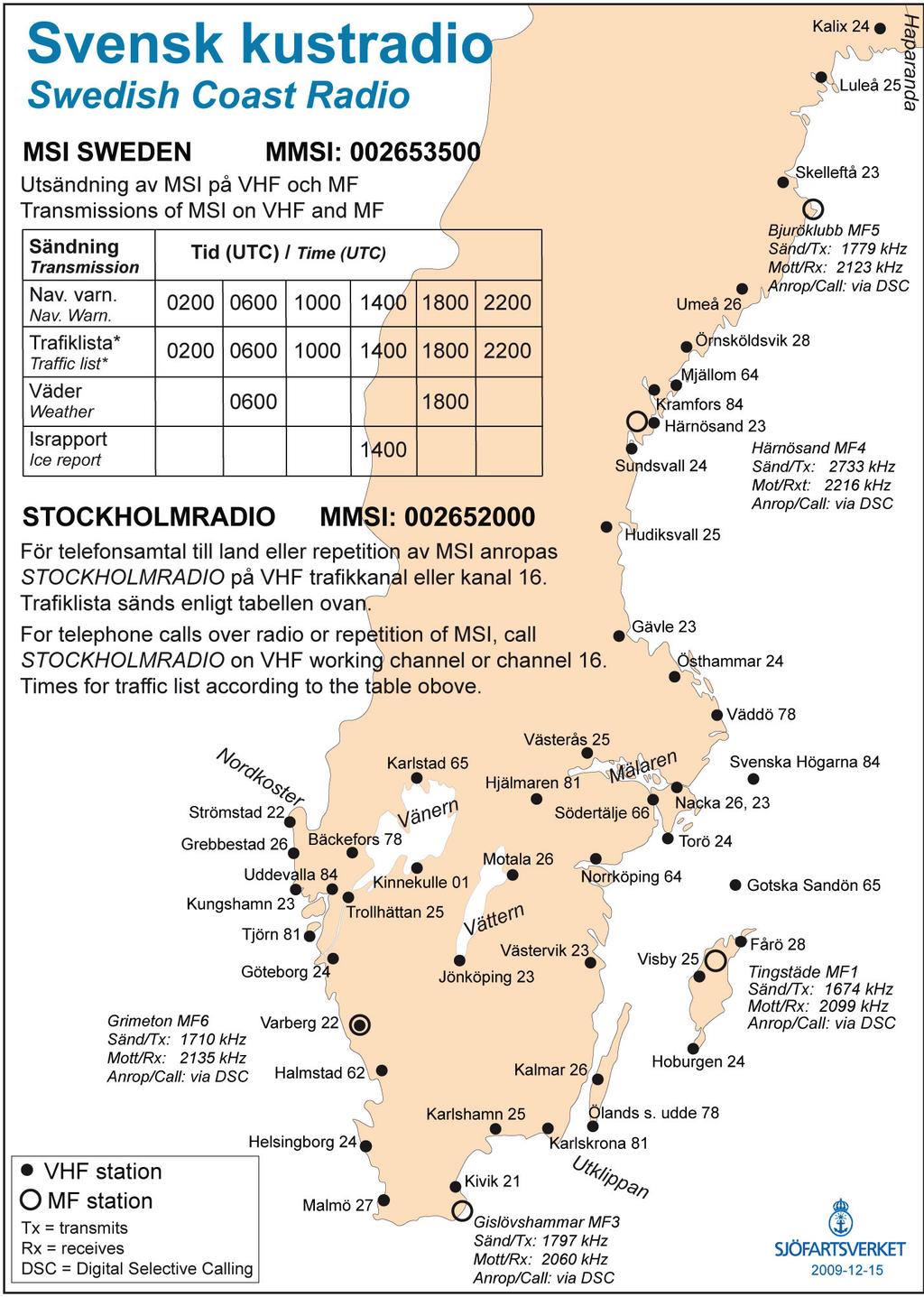Nr 286 10 Kustradiokarta / Coast Radio Map