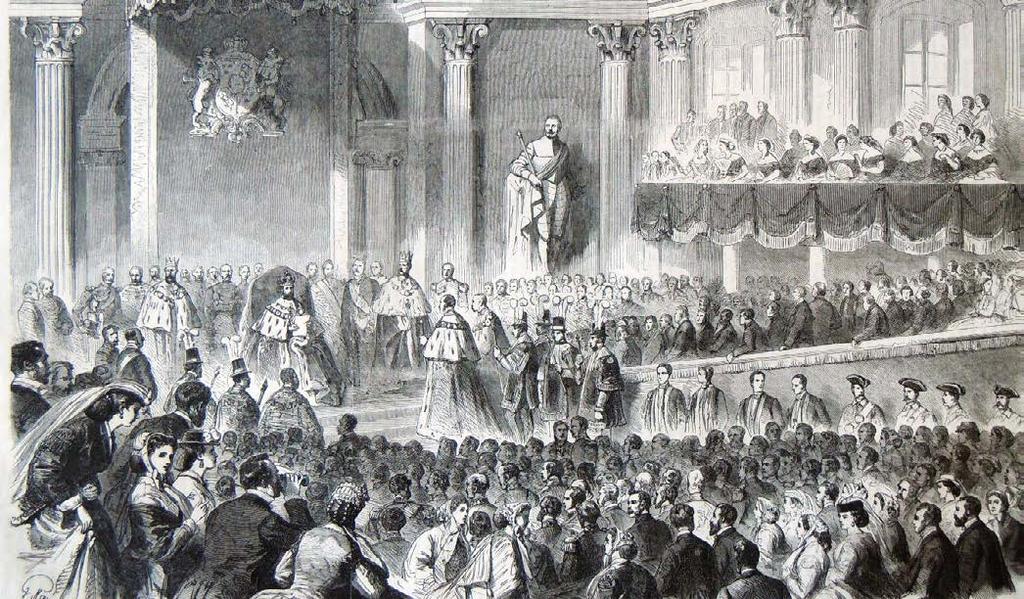Gustave Janet 1866 / Stocholmskällan Kung Karl XV tar avsked av ståndsriksdagen vid en ceremoni på Kungliga slottet 1866. inkomsttagare och förmögna fler röster.