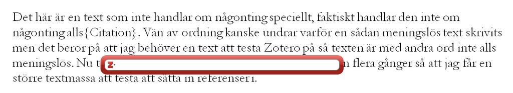 Nu dyker en sökruta upp från Zotero där du kan söka på t.ex.