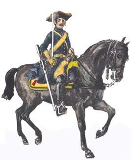 Ryttare vid Östgöta kavalleriregemente omkring 1705