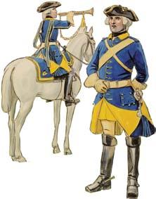 Dragon omkring 1715 och trosskusk omkring 1750