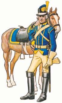Ryttare och officer Smålands kavalleriregemente omkring 1780 Trooper