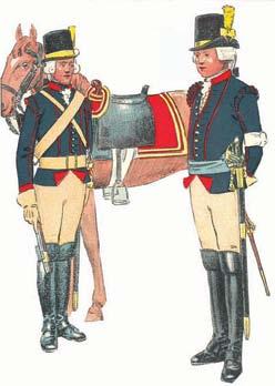 Trooper and officer Southern Scanian Cavalry Regiment about 1795 A Schützercrantz/C G Roos