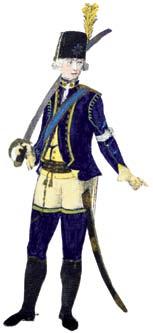 Kannik Ryttare och officer Östgöta kavalleriregemente omkring 1780 Trooper and officer Östgöta