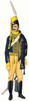 husarkår omkring1830 Trooper and officer Life Regiment