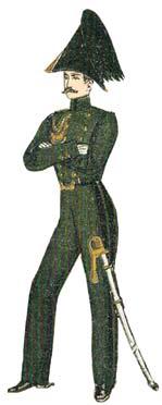 Richly coloured contemporary infantry and cavalry uniforms were unfit for the new tasks so more muted colours, mainly green or grey, were chosen.