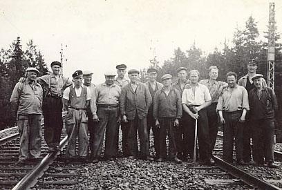 Banarbetare på sträckan Finnerödja Gårdsjö på 1940-talet.