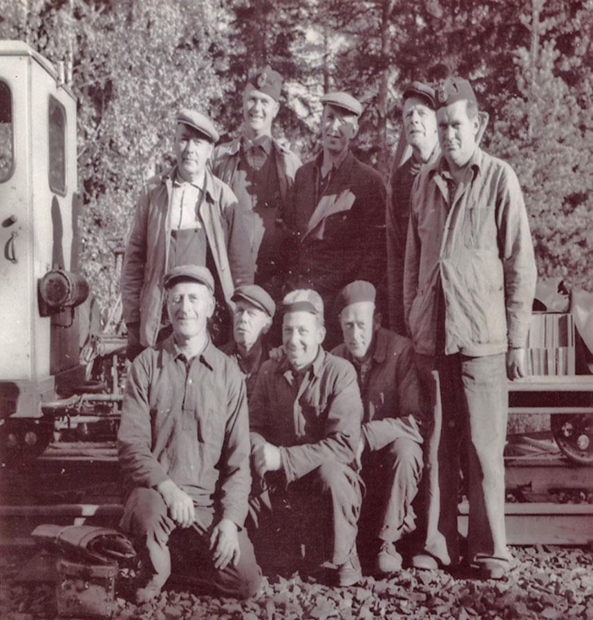 okänd, okänd, okänd, Cedergren, okänd, Eriksson i Grönelid, Harry Spann, okänd Arbetslag vid Finnerödja
