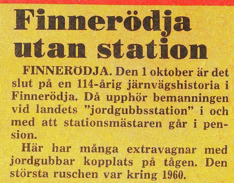 Tidningsurklipp från oktober 1976