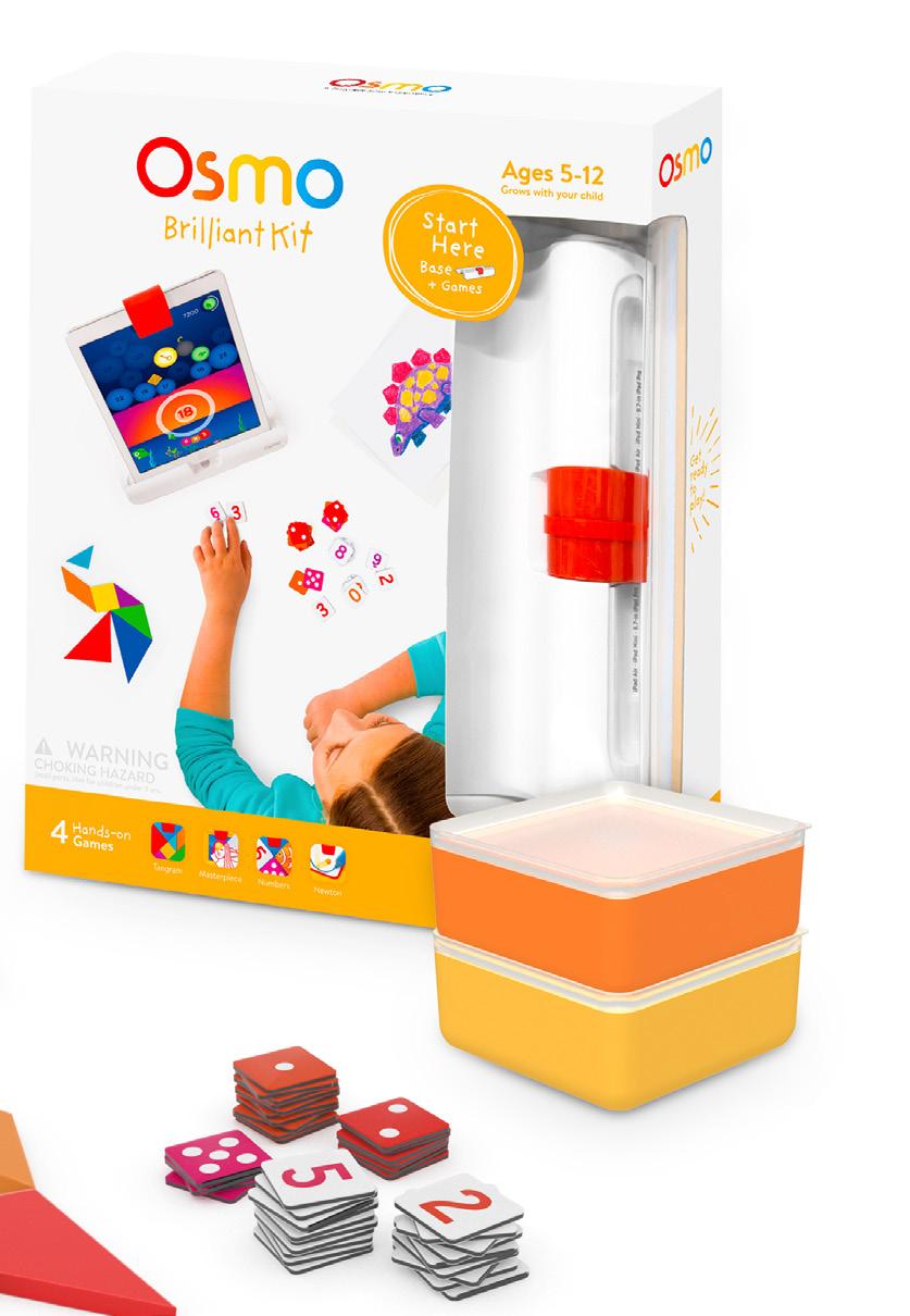 OSMO BRILLIANT KIT Inkluderar fyra smarta spel som förvandlar din ipad till ett praktiskt inlärningsverktyg.