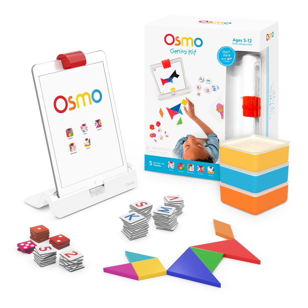 Kreativ problemlösning Matematik Språk Tangram Pussel Rita & måla 9 st gratisappar att ladda ner! OSMO GENIUS KIT Unikt och lärorikt spel med fysiska delar, för barn från 5 år och uppåt.