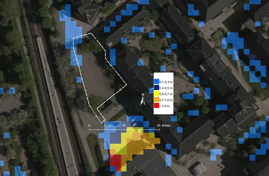 Stockholm Vatten har i samarbete med Stockholms stads miljöförvaltning och WSP tagit fram en översiktlig skyfallsmodell för kommunen (Pramsten, 2015).