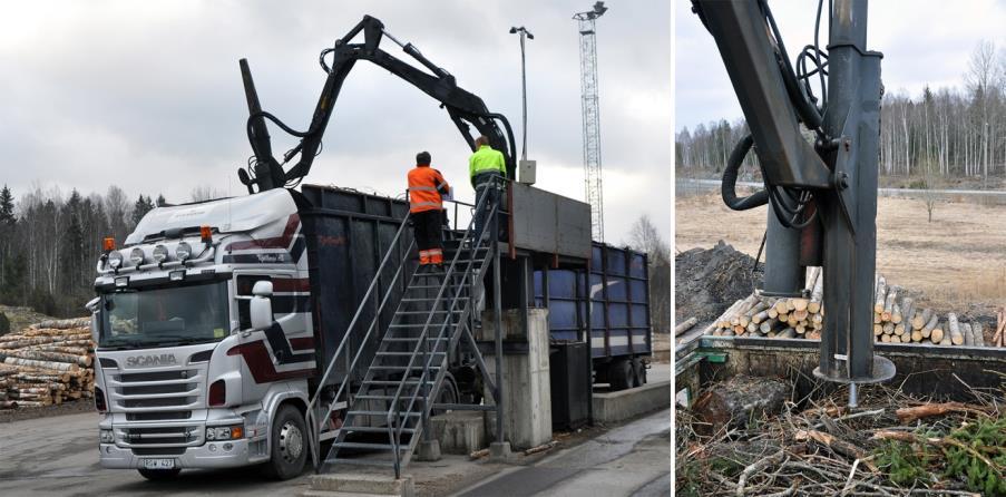 2.2.2 Provtagning i form av trissor Prov i form av trissor tas efter att trave(ar) lossats och stockarna lagts på mätbänk eller annat underlag.