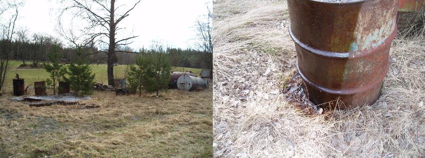 Figur 6. Bilder från platsbesök vid inventering av förorenat område Riskklassningen utgör den första prioriteringen av vilka objekt vi ska arbeta med.
