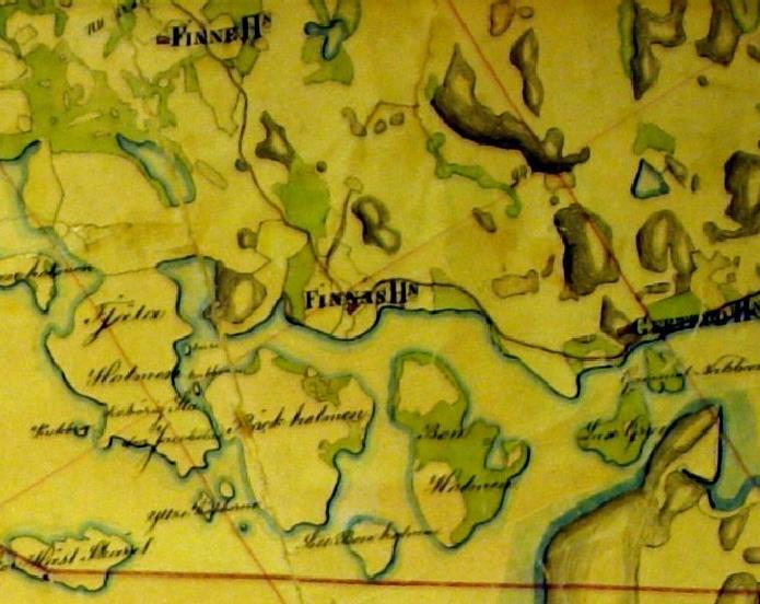 FCG SUUNNITTELU JA TEKNIIKKA OY Rapport 4 (20) Bild 3. Utdrag ur sockenkarta från 1840-talet.