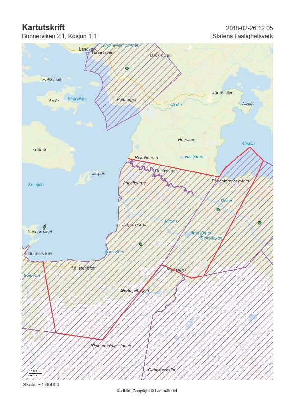 Figur 6. Bunnerviken 2:1, Kösjön 1:1 Skyddsjakt Inom det föreslagna nationalparksområdet kan Länsstyrelsens i Jämtlands län ta beslut om skyddsjakt på lodjur, björn, järv och varg.