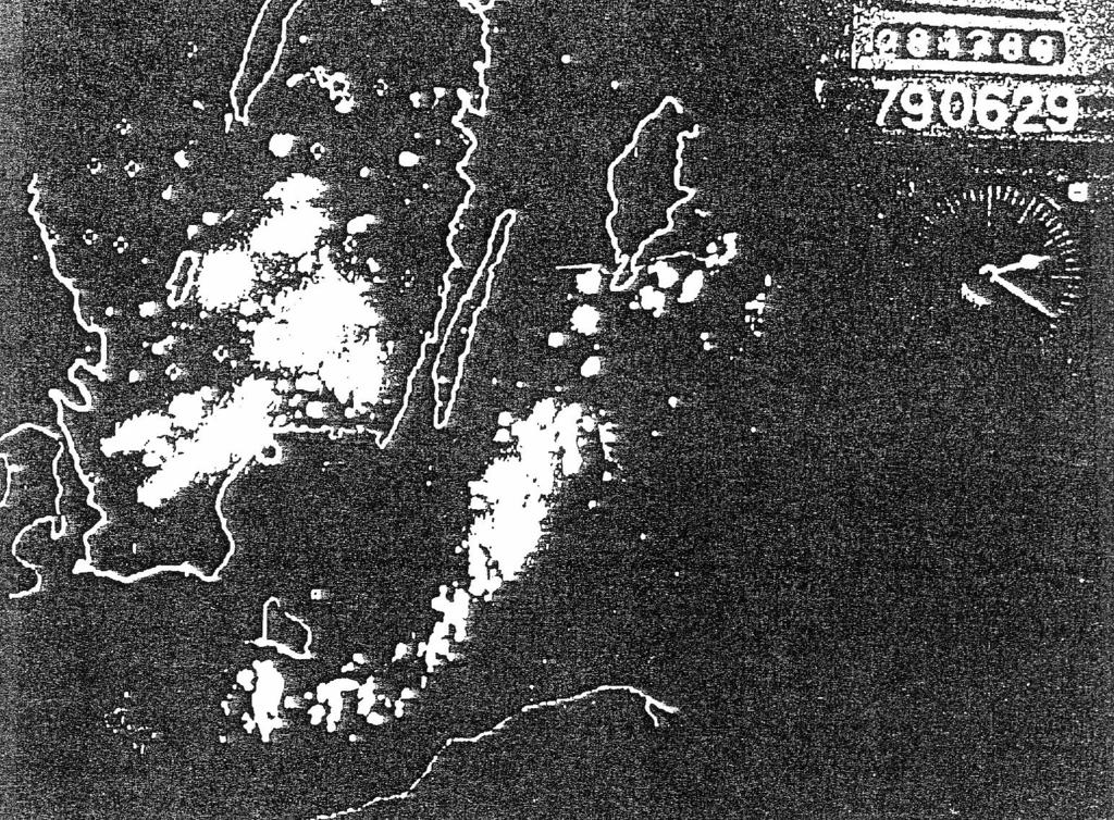Bild 9. Sista radarbilden från PS-08 anl "TOM" fotograferad den 29 juni 1970 kl 1420 4.