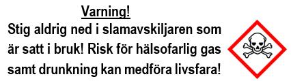 Anvisningar Svensk utgåva 3 2017 Slamavskiljare 2200 Liter Artikelnummer: 23021, Stinsvägen 11, 763 93 Skebobruk, Sweden 17 EN 12566-1: Prefabricated septic tanks Material 0402 Plastic septic tank