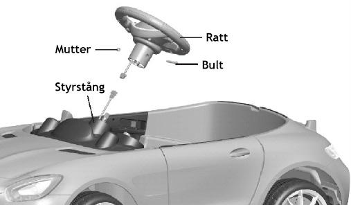Steg 2 Montera ratt Koppla ihop kontakten som går från ratten till kontakten som kommer ut från styrstången.