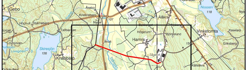söder om Vimmerby, och överför elektricitet från regionnätsledningen mellan Hultsfred och