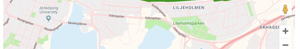 till stråket. Bilden nedan visar ett cykelstråk i Jönköping som går genom en central del av staden. Stråket är ungefär 4 km och har ytterst få passager. Exempel.
