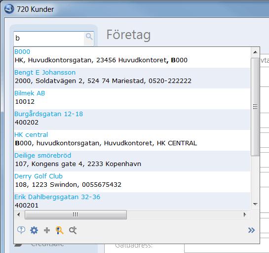 Om Pyramid Sökfunktion Pyramid 4 - Handbok Sökfunktion Med sökfunktionen kan du snabbt hitta rätt kundkod. Så fort du börjar skriva något öppnas en rullgardin med valbara poster.