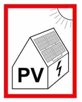 spänningsförande trots att de är frånskilda från växeliktaren. För skydd av personer ska varselmärkning med varning monteras, vilken anger att en solcellsinstallation finns monterad.
