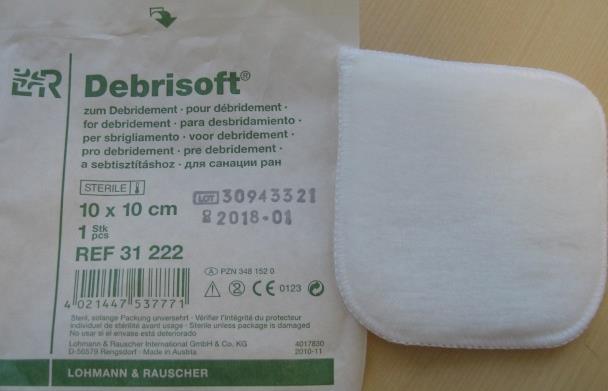 Debrisoft - sårbäddsbehandling Endast avsedd för skonsam rengöring av sår och