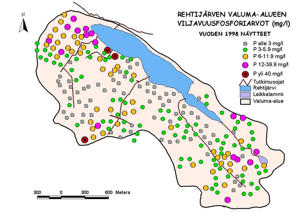 10 (14) Belastningen av fosfor kan komma från en relativ liten area av den totala avrinningsarealen Ojaveden valumapainotteinen liuenneen fosforin pitoisuus 0,10-0,31 mg/l <0,01-0,24 mg/l 0,08-1,31
