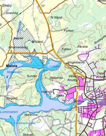 16 4.2 Förtydliganden till vissa områden på kartan Till Norrtäljeån och Lommaren finns det två stora biflöden som har tagits med i översvämningskarteringen för att få mer korrekta vattennivåer i