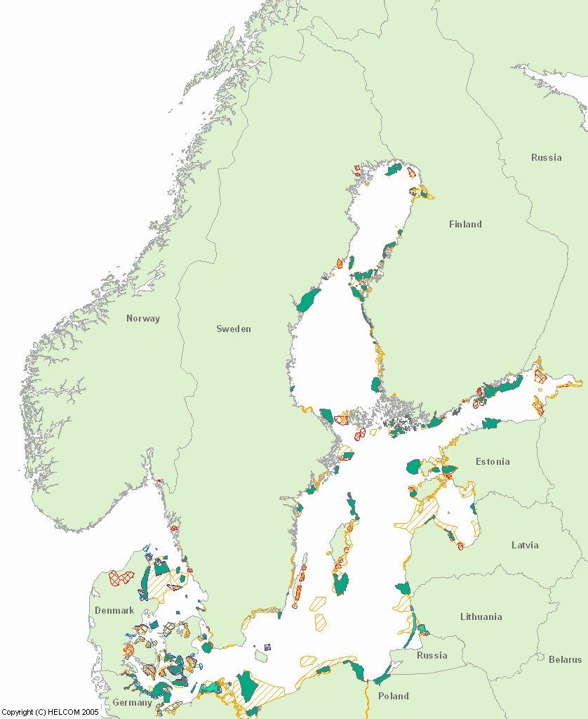 Figur 2. Karta över områden med särskilt skyddsvärde.