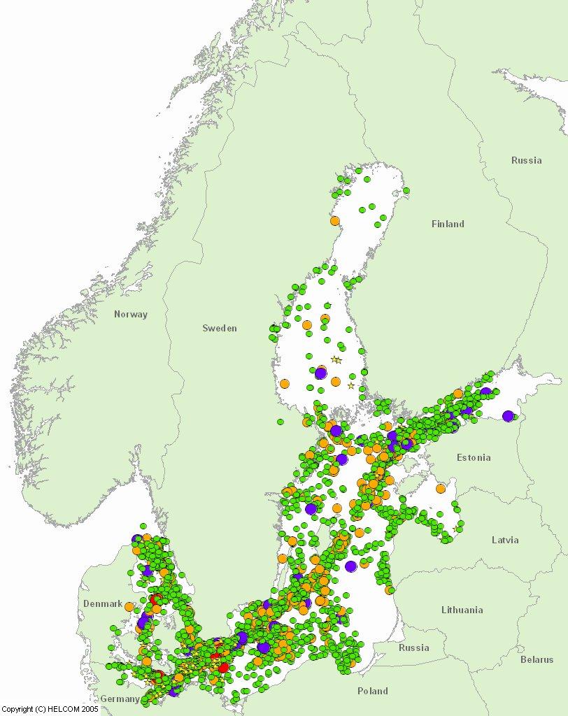 Figur 6. Sammanfattande bild över oljeutsläpp mellan åren 1998-2007.