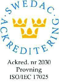 Sida 20 (20) T1614366 1T55RQ56EO8 Godkännare KABJ LISO WIDF Karin Björk Linda Söderberg William Di Francesco D H N O V Utf 1 För mätningen svarar,, som är av det svenska ackrediteringsorganet SWEDAC
