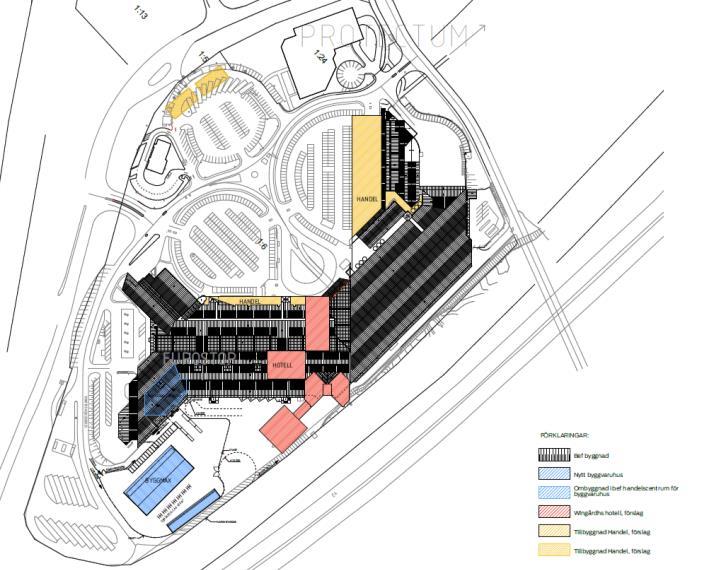 Figur 1. Situationsplan 151124 för planerad utbyggnad av Eurostop Arlanda. Källa Unibail-Rodamco. 2.