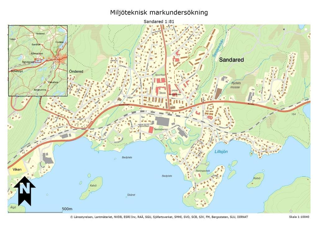 Kompletterande miljöteknisk markundersökning Datum: 2015-04-02 Projektnr: 151049 Figur 1. Lokalisering av den undersökta fastigheten Sandared 1:81.