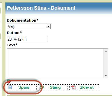 Dok nr OSF/AU-18:024 Skriv själva anteckningen i fältet Text. För att stavningskontrollera texten klickar du på ikonen ABC i textfältets nedre vänstra kant. Klicka på Spara när du är klar.