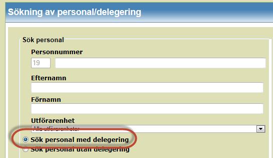 4 Öppna en delegering Klicka på Sök i verktygsraden Dok nr OSF/AU-18:024 Utför sökningen med alternativet Sök personal med delegering. Sökresultatet presenteras i den nedre delen av vyn.