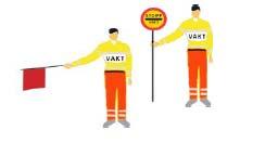 10.2 Trafikreglering med vakt En vakt ska vara utbildad (nivå 3B) för och införstådd med uppgiften. Se avsnitt 3.3.2. Den som utses till vakt ska ha lägst B-körkort och erfarenhet från vägarbete.