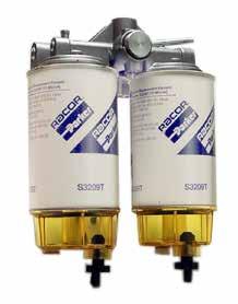 Marin in-line duplex Racors serie in-line monterade dubbelfilter med effektiv vattenseparering.