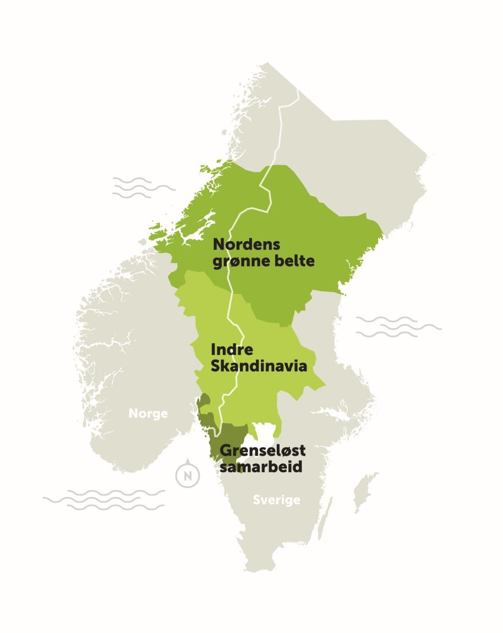 Fra hvilket geografisk område kan det søkes om støtte? Programområdet är indelat i tre delområden. Ett projekt kan bedrivas inom ett eller flera av dessa delområden.