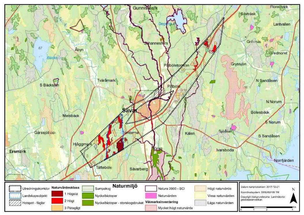 Naturmiljö Naturmiljön i området mellan Dåva och Gryssjön domineras av skogs- och myrmarker (Figur 20).
