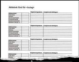 Företagaren Aktiebok Aktiernas nummer Ägarnas namn och personnummer Datum när ägaren