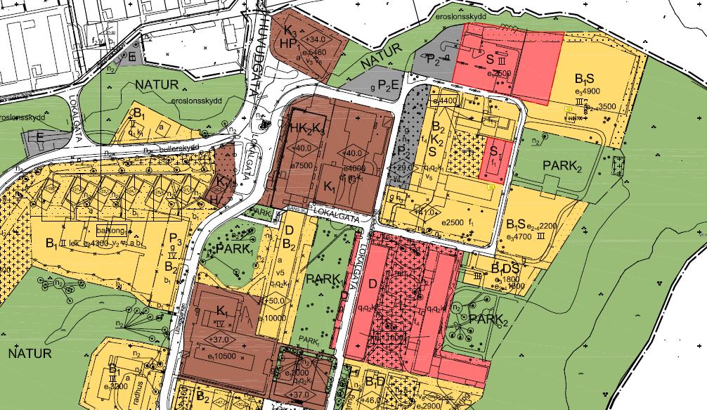 7.3 Planer Gällande detaljplan för Lillhagsparken, se Bild 3, vann laga kraft 2015-05-04. Detaljplanen gör gällande att maximalt BTA är 2500 kvm och högst antal våningar är 3.